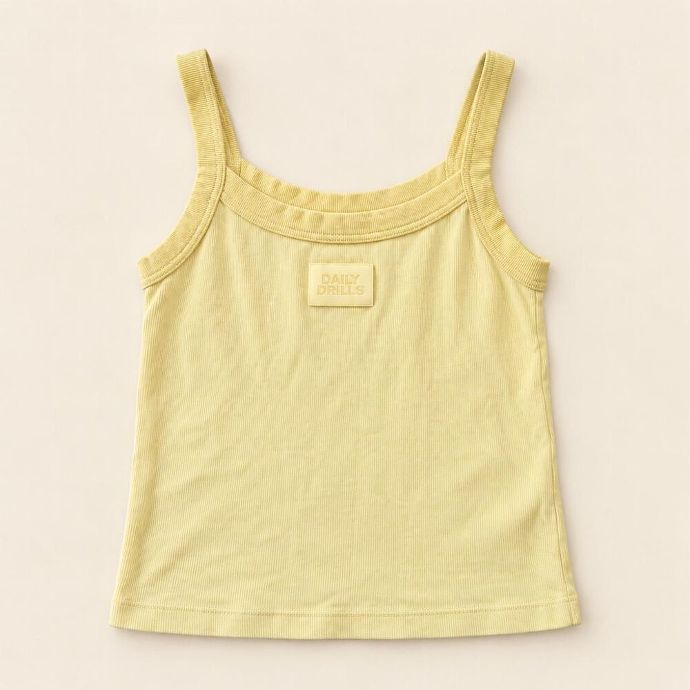 Daily Drills yellow ribbed tank top xs/s